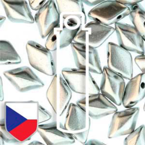 Gem Duo 8mm x 5mm Czech Shield - GD8500030-01700CS - Crystal Bronze Aluminium - 8gm Tube