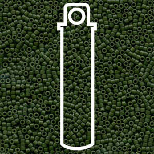 Miyuki 11/0 Delica Bead - DB797 - Matte Opaque Dyed Olive - 7.2gm Tube