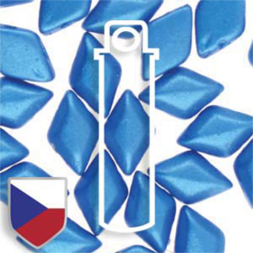 Gem Duo 8mm x 5mm Czech Shield - GD8502010-24009CS - Pearl Shine Azuro - 8gm Tube