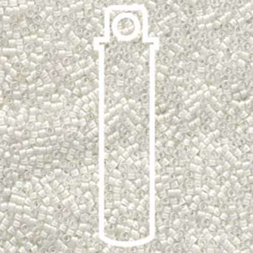 Miyuki 11/0 Delica Bead - DB066 - Lined White AB - 7.2gm Tube