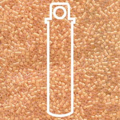 Miyuki 11/0 Delica Bead - DB067 - Lined Flesh AB - 7.2gm Tube
