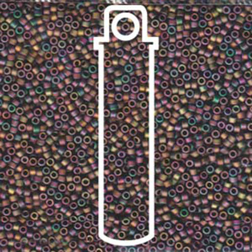Miyuki 11/0 Delica Bead - DB1055 - Matte Metallic Red / Green / Gold Iris - 7.2gm Tube