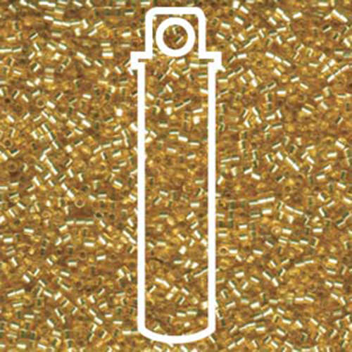 Miyuki 11/0 Delica Hex Cut Bead - DBC0042 - Silver Lined Gold - 7.2gm Tube