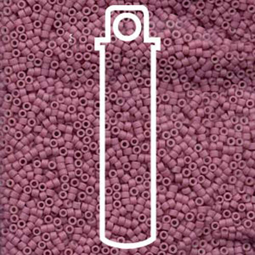 Miyuki 11/0 Delica Bead - DB800 - Matte Opaque Dyed Rose - 7.2gm Tube