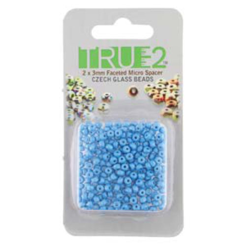 Faceted Micro Spacers 2mm x 3mm - Capri Blue - 6gm Card - FPMS2302010-24008