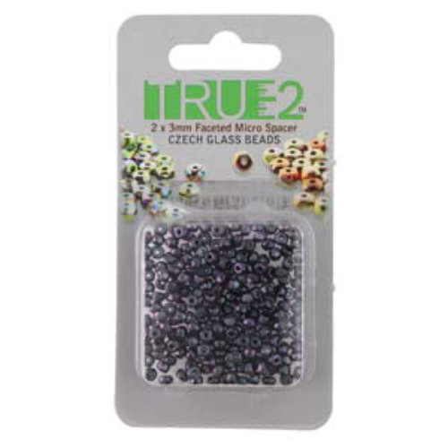Faceted Micro Spacers 2mm x 3mm - Polychrome Mix Berry - 6gm Card - FPMS2323980-94102