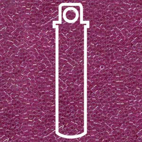 Miyuki 11/0 Delica Bead - DB074 - Lined Light Fuchsia AB - 7.2gm Tube