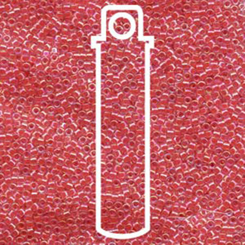 Miyuki 11/0 Delica Bead - DB075 - Lined Dark Rose AB - 7.2gm Tube