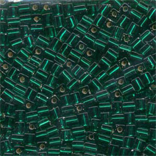 Miyuki 4mm (SB4) Square Bead - SB4-017 - Silver Lined Emerald AB - 250gm Bag