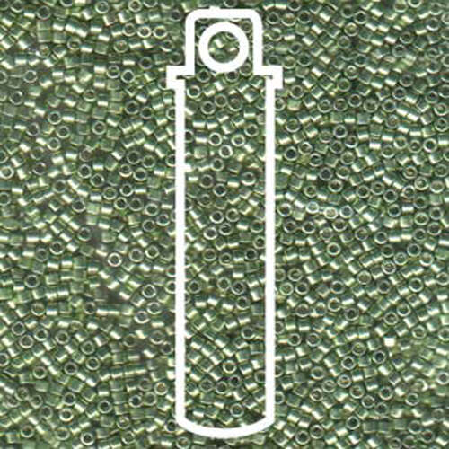 Miyuki 11/0 Delica Bead - DB413 - Galvanized Dyed Light Green - 7.2gm Tube