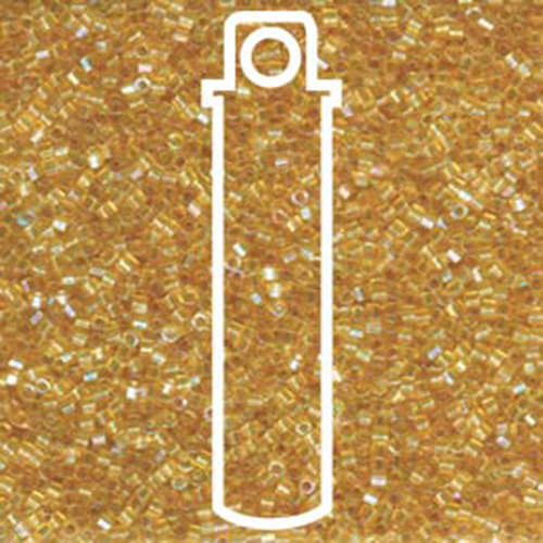 Miyuki 11/0 Delica Hex Cut Bead - DBC0100 - Transparent Light Amber AB - 7.2gm Tube