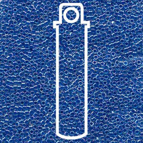 Miyuki 11/0 Delica Bead - DB077 - Lined Blue AB - 7.2gm Tube