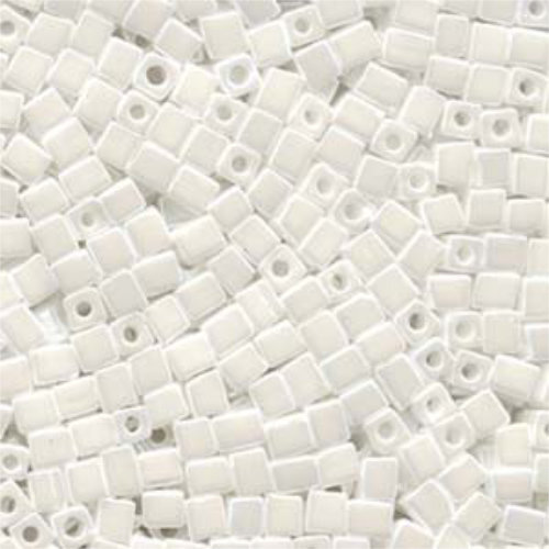 Miyuki 4mm (SB4) Square Bead - SB4-420 - White Pearl Ceylon - 250gm Bag