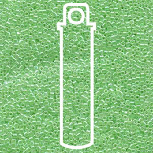 Miyuki 11/0 Delica Bead - DB237 - Crystal Lined Light Green Luster - 7.2gm Tube