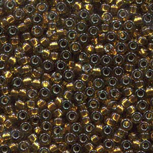 Miyuki 15/0 Rocaille Bead - 15-91421 - Silver Lined Golden Olive - 250gm Bag