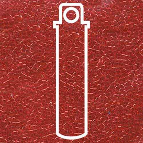 Miyuki 11/0 Delica Bead - DB704 - Transparent Red Orange - 7.2gm Tube