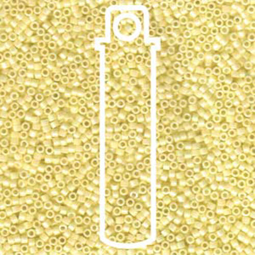 Miyuki 11/0 Delica Bead - DB1501 - Opaque Pale Yellow AB - 7.2gm Tube