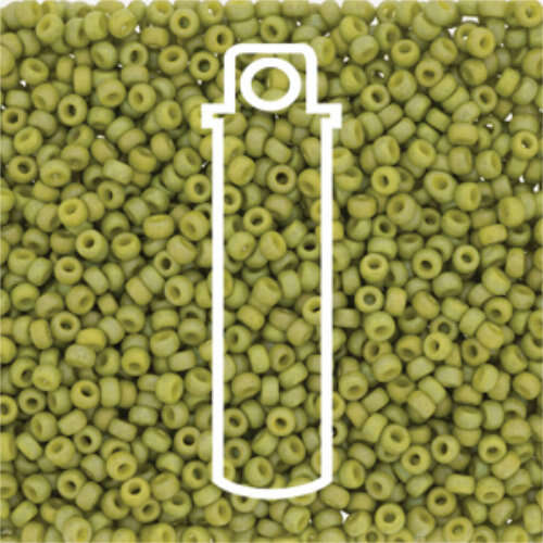 Miyuki 11/0 Rocaille Bead - 11-94697 - Frost Opaque Glaze Rainbow Olive - 8.5gm Tube