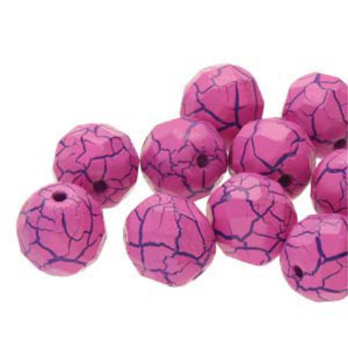 8mm Fire Polish Beads - Ionic Pink / Blue 02010-24612 - 20 Bead Strand