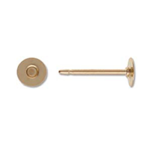 4mm Flat Pad Studs with Butterfly Back - 14K Gold Filled - Pair - PE3514GF