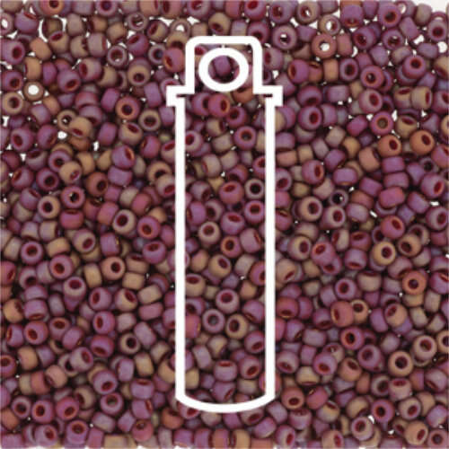 Miyuki 11/0 Rocaille Bead - 11-94696 - Frost Opaque Glaze Rainbow Dark Red - 8.5gm Tube