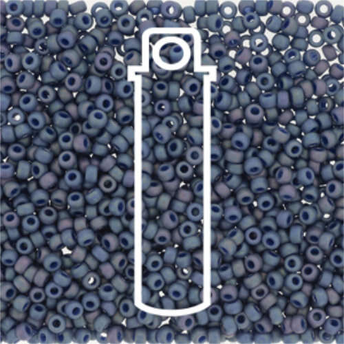 Miyuki 11/0 Rocaille Bead - 11-94703 - Frost Opaque Glaze Rainbow Nebula Blue - 8.5gm Tube