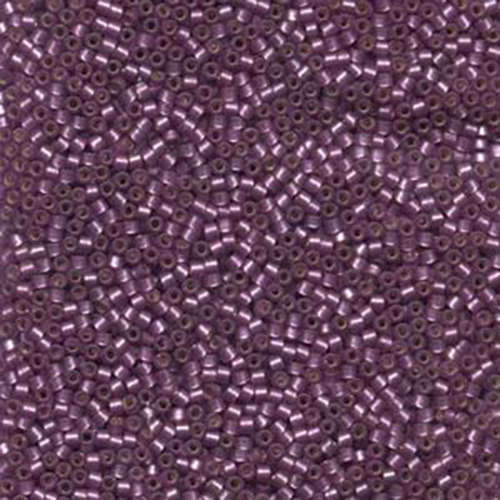 Miyuki 11/0 Delica Bead - DB695 - Semi Matte Silver Lined Dyed Violet - 100gm Bag