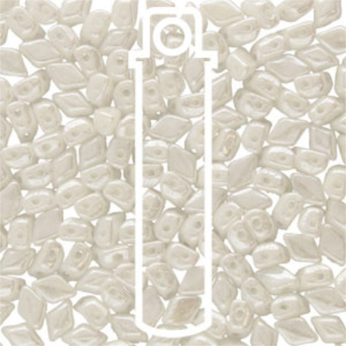 Mini Gem Duo 6mm x 4mm - GD6403000-14400 - Chalk White Luster - 8.5gm Tube