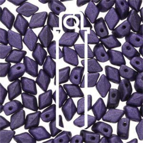 Mini Gem Duo 6mm x 4mm - GD6423980-79021 - Metallic Suede Purple - 8.5gm Tube