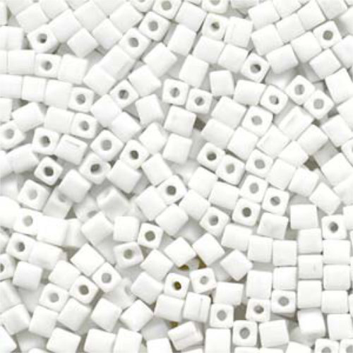 Miyuki 4mm (SB4) Square Bead - SB4-402F - Matte Opaque White - 250gm Bag