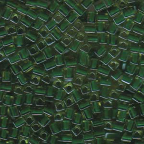 Miyuki 4mm (SB4) Square Bead - SB4-2632 - Green Lined Green - 250gm Bag
