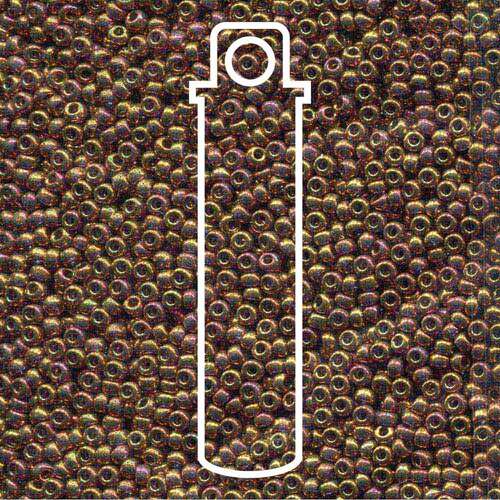 Miyuki 11/0 Rocaille Bead - 11-92449 - Transparent Tea Berry Gold Iris - 24gm Tube