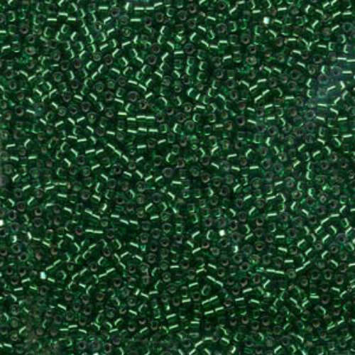Miyuki 10/0 Delica Bead - DBM0605 - Silver Lined Dyed Green - 100gm Bag