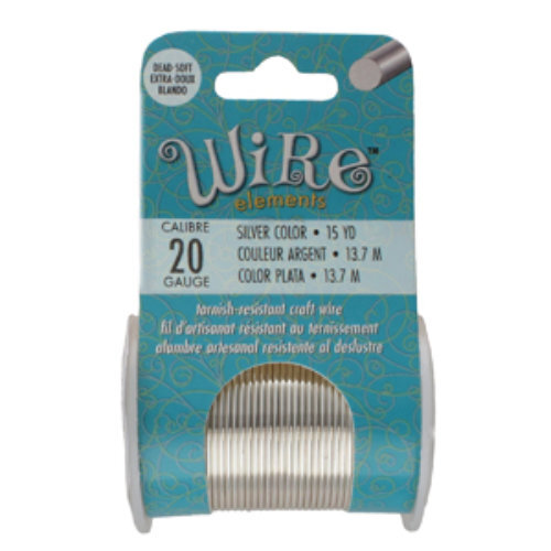 Tarnish Resistant Soft Temper Silver 20 Gauge Round Wire - 15yd / 13m Spool - CW20R-SL-15