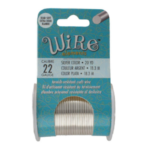 Tarnish Resistant Soft Temper Silver 22 Gauge Round Wire - 20yd / 18m Roll - CW22R-SL-20