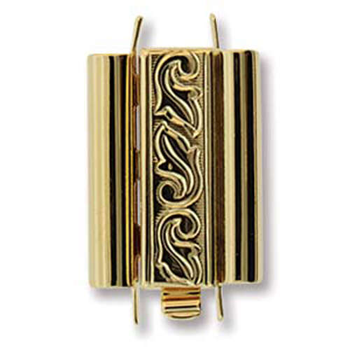 Beadslide Clasp Swirl Deisgn - Gold - CLSP217GP-22