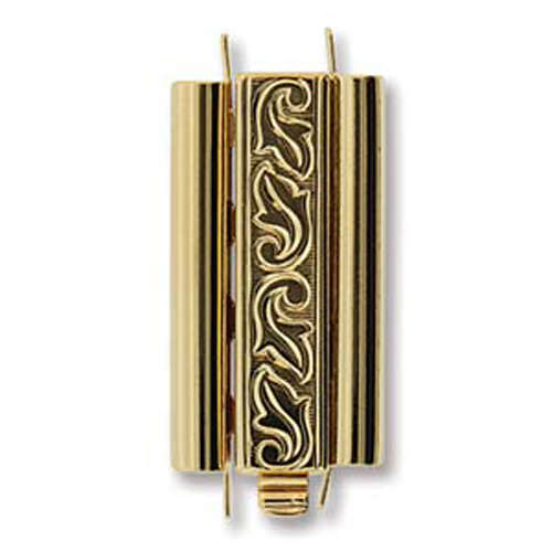 Beadslide Clasp Swirl Deisgn - Gold - CLSP217GP-30
