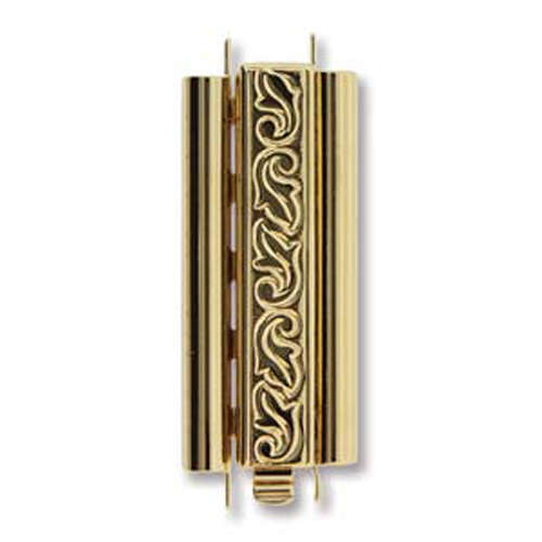 Beadslide Clasp Swirl Deisgn - Gold - CLSP217GP-36
