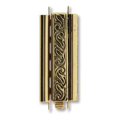 Beadslide Clasp Swirl Deisgn - Antique Gold - CLSP217AG-36