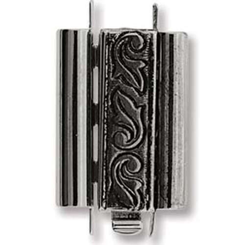 Beadslide Clasp Swirl Deisgn - Antique Silver - CLSP217AS-22
