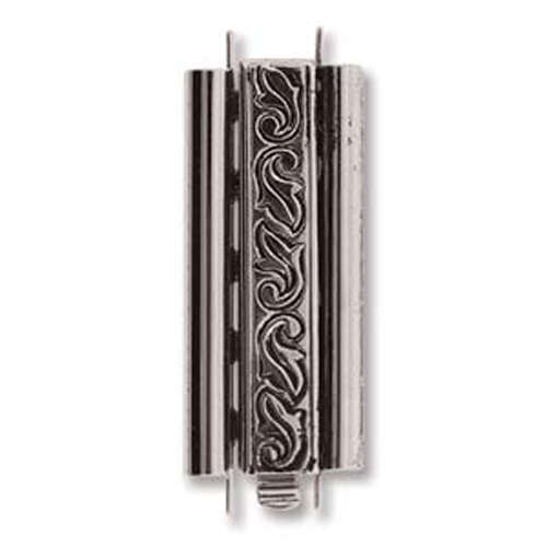 Beadslide Clasp Swirl Deisgn - Antique Silver - CLSP217AS-36