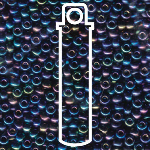 Miyuki 6/0 Rocaille Bead - 6-9401R - Opaque Black AB - 20gm Tube