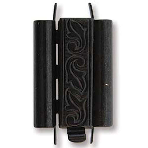 Beadslide Clasp Swirl Deisgn - Black - CLSP217BK-22