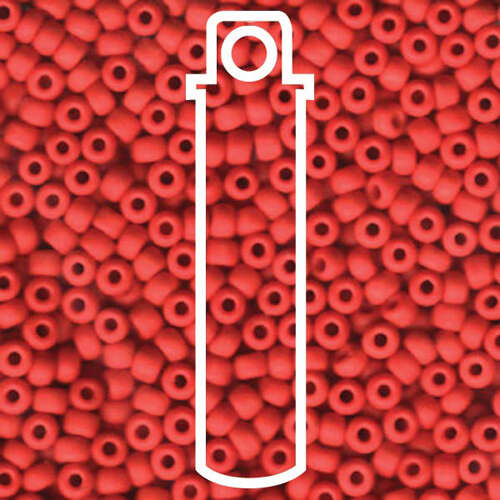 Miyuki 6/0 Rocaille Bead - 6-9408F - Matte Opaque Red - 20gm Tube