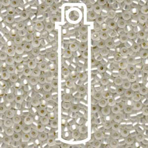 Miyuki 8/0 Rocaille Bead - 8-91F - Matte Silver Lined Crystal - 22gm Tube