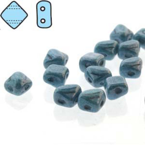 Silky 5mm - Chalk Blue Luster - SQ205-02010-14464 - 40 Bead Strand