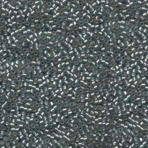 Miyuki 11/0 Delica Bead - DB697 - Semi Matte Silver Lined Dyed Grey - 100gm Bag
