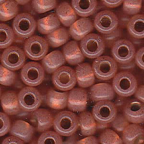 Miyuki 6/0 Rocaille Bead - 6-9553 - Dyed Dark Peach Silver Lined Alabaster - 250gm Bag