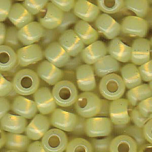 Miyuki 6/0 Rocaille Bead - 6-9554 - Dyed Pale Yellow Silver Lined Alabaster - 250gm Bag