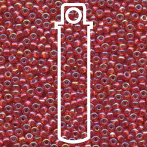 Miyuki 8/0 Rocaille Bead - 8-91010 - Silver Lined Flame Red AB - 22gm Tube